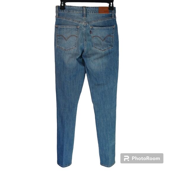 Levi's Jean's 501 27 x 30 Size 4 - 6 US Blue Zip Fly Skinny Stretch - Picture 2 of 8